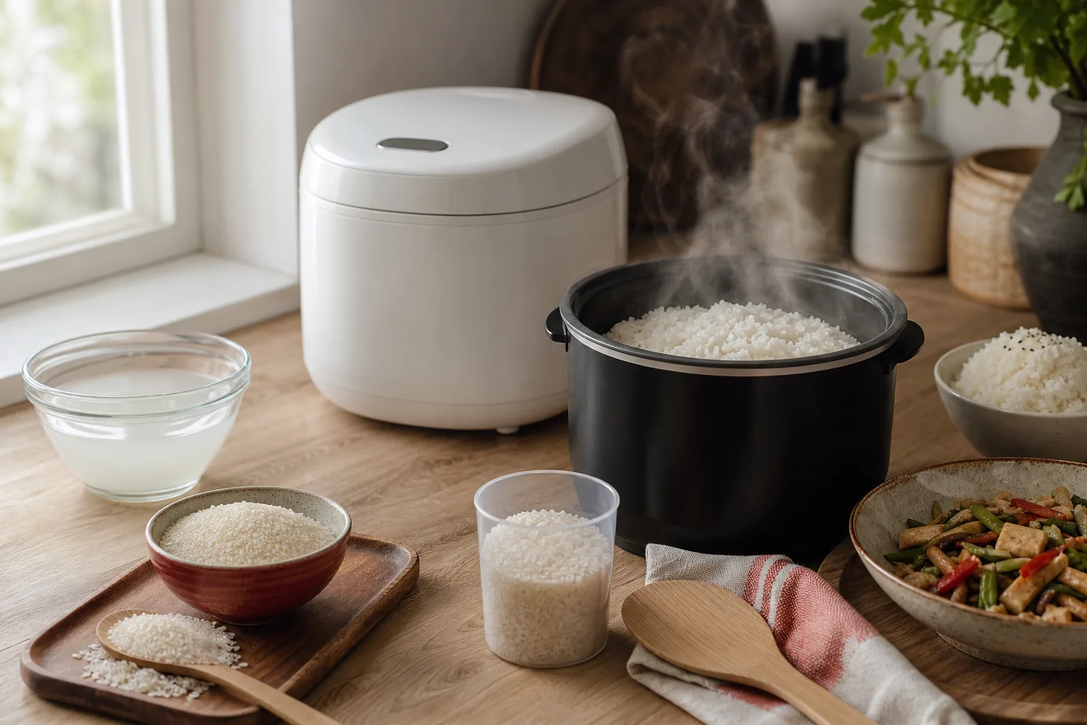 Riskokare och ingredienser för att lyckas med riset.