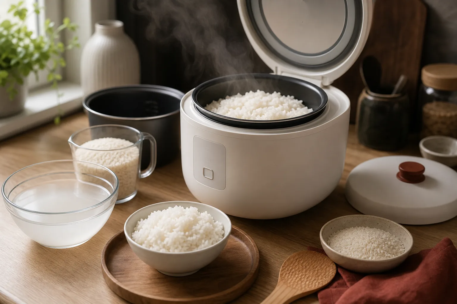 Riskokare och ingredienser för att lyckas med riset.