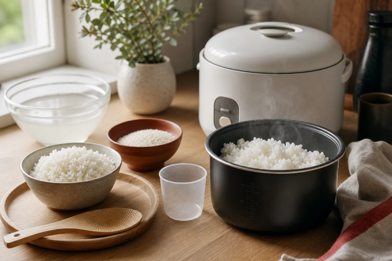 Riskokare och ingredienser för att lyckas med riset.